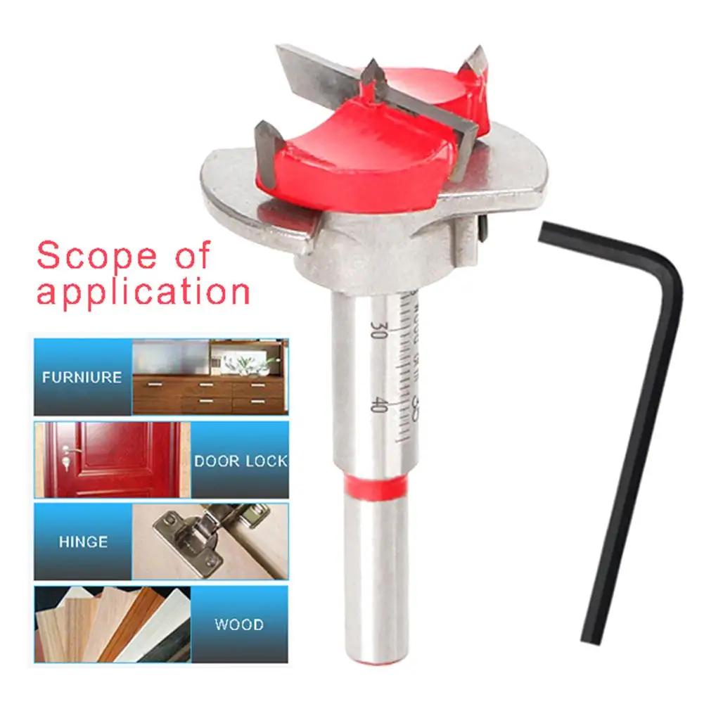 

Adjustable Location Drill Bit Cabinet Hinge Hole Opener Woodworking Reaming Positioning Drill Bit