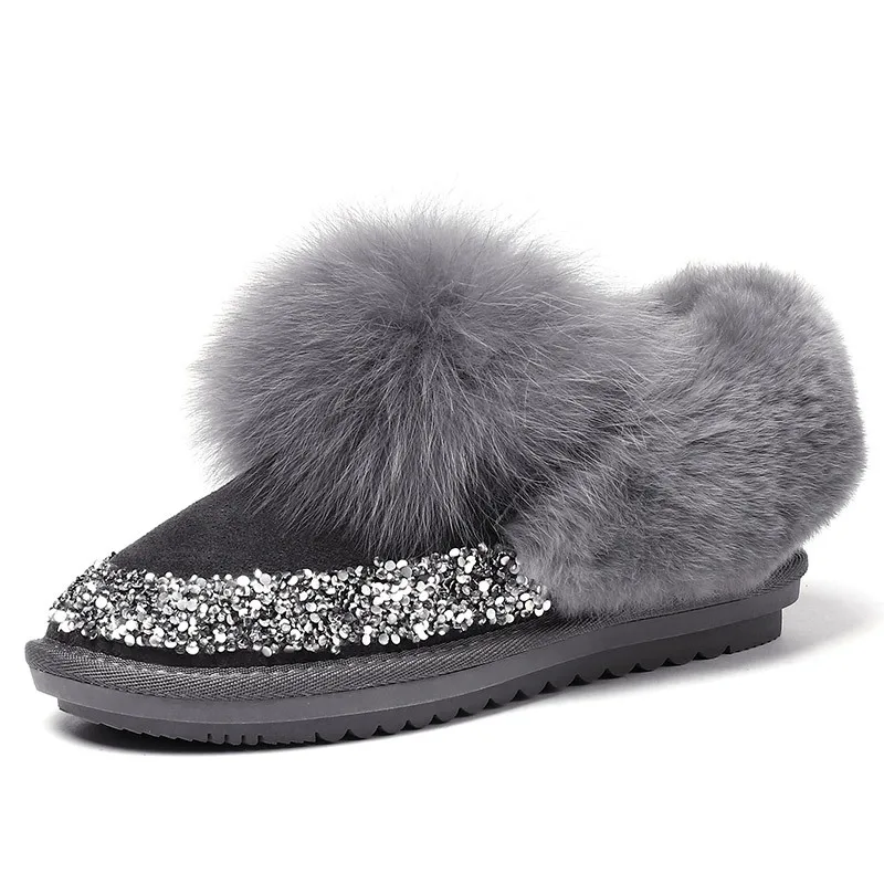 

New Snow Boots Women's Winter Leather Plus Velvet Women's Shoes To Keep Warm Cotton Shoes Short Tube Thickening Women's Boots