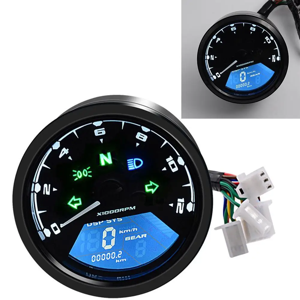 

Universal LCD Digital Tachometer Speedometer Odometer Motorcycle Accessories
