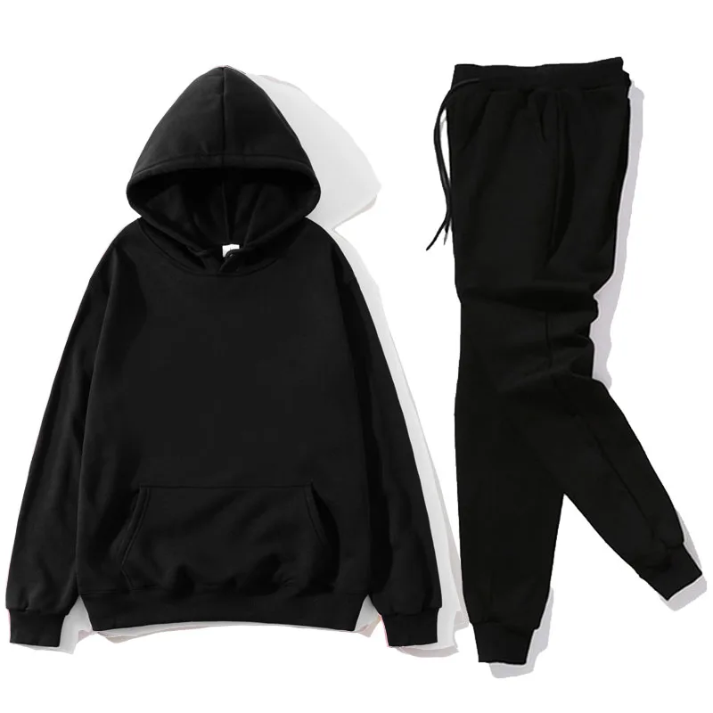 

wo Piece Set Casual Fleece Tracksuit Women Winter 2021 Women's Sets Oversized Hooded Long Sleeve Hoodie Sport Pants Lady Suit