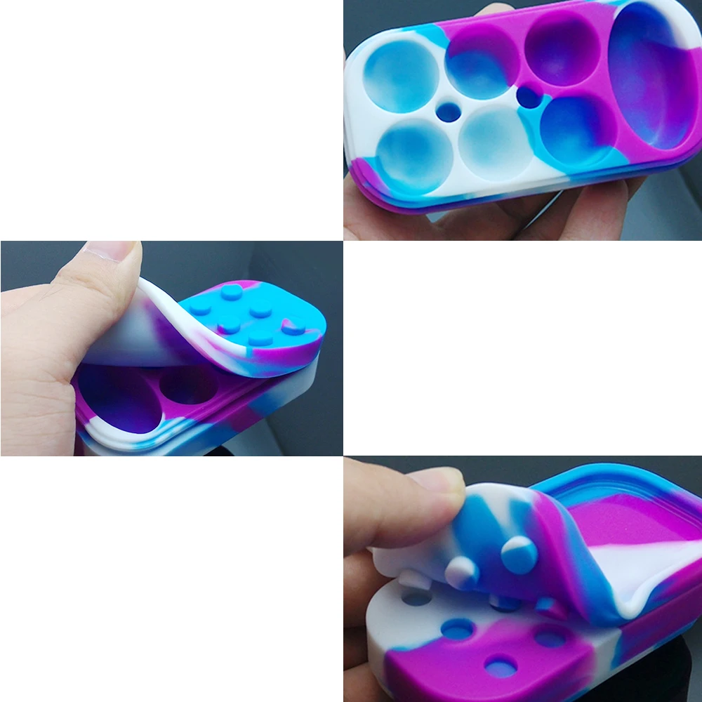 

10Pcs Non-stick Silicone Jar Kitchen Case Container Wax Oil Butane Storage Box Smoking Accessories Cigarette Herb Jars Shisha