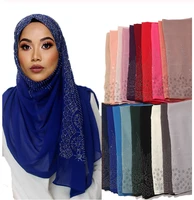 factory outlet premium bubble chiffon hijab scarf for muslim female glitter rhinestone islamic turban headband with sequin shawl
