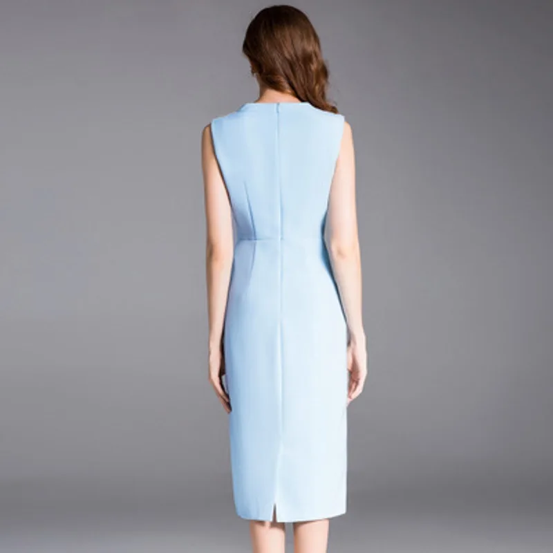

dress V-neck Superior Embroidery quality Spring summer women elegant sexy Party Dress plus size Office Lady work dresses
