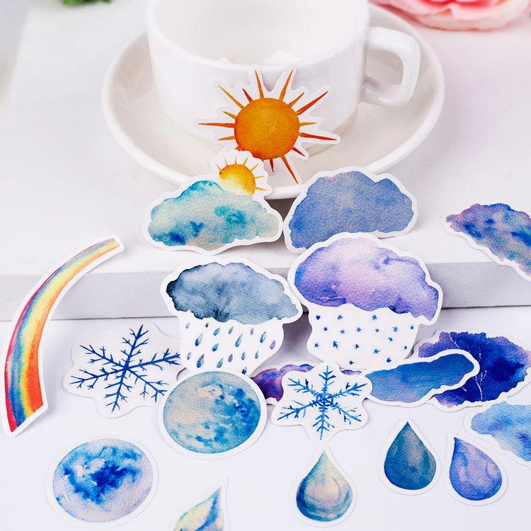 18 штук пакет погода солнце облако Дождь Снег стикер DIY ремесло Scrarpbooking альбом