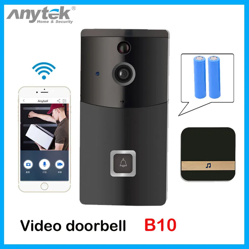 Anytek B10 смарт WiFi видео дверной звонок камера визуальный домофон с чимом ночного