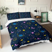 cartoon comforter bedding sets planet pattern double bedspread with pillowcases king queen size duvet covers