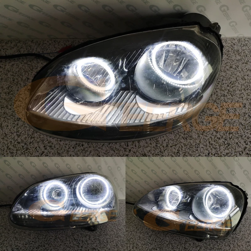 Для Volkswagen VW Golf Rabbit Jetta GTI R32 MKV MK5 2005-2010 галогенная фара ультра яркий smd комплект светодиодов «глаза ангела» DRL