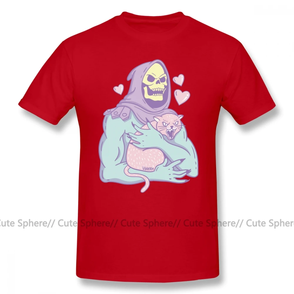 Футболка «Мастера Вселенной» Skeletor S Cat, футболка, 100 хлопок, 4xl, футболка с принтом, Мужская модная Милая футболка - Цвет: Red
