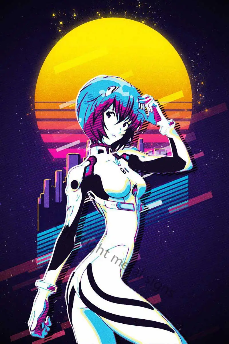 

Оловянная вывеска Ayanami Рей, настенное украшение для комнаты, ретро винтажная металлическая вывеска, неоновая вывеска для мужчин, пещера, каф...