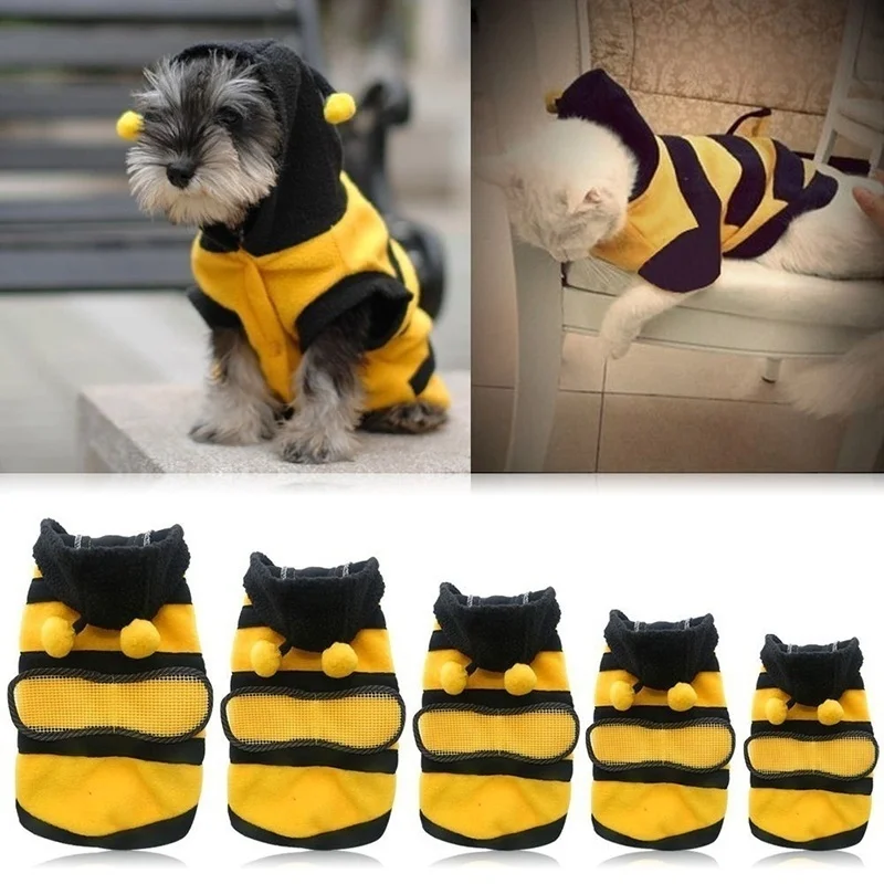 

Пчела питомец щенок пальто одежда наряд флисовая одежда собака кошка Толстовка необычный костюм