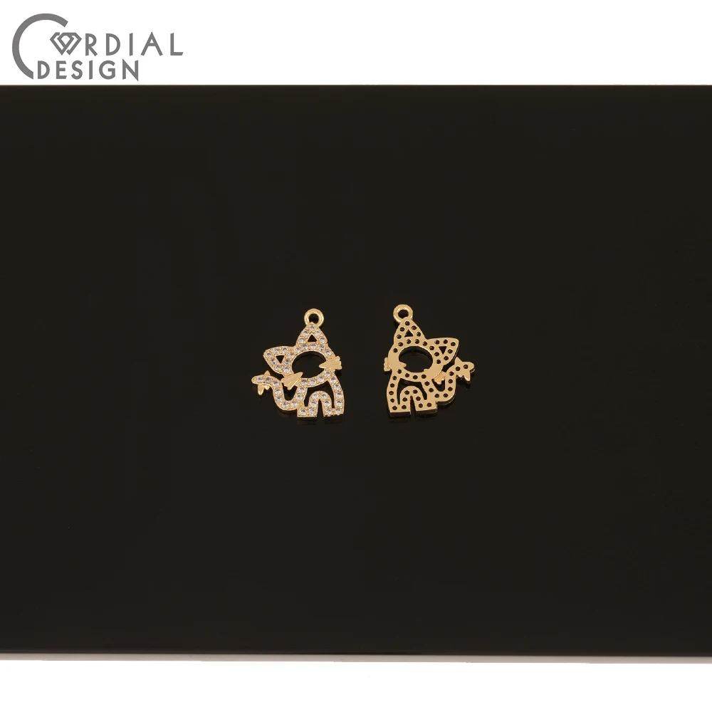 

Cordial Design 10Pcs Hand Made/DIY Pendant/Earrings Accessories/Genuine Gold Plating/Jewelry Findings & Components/CZ Charms