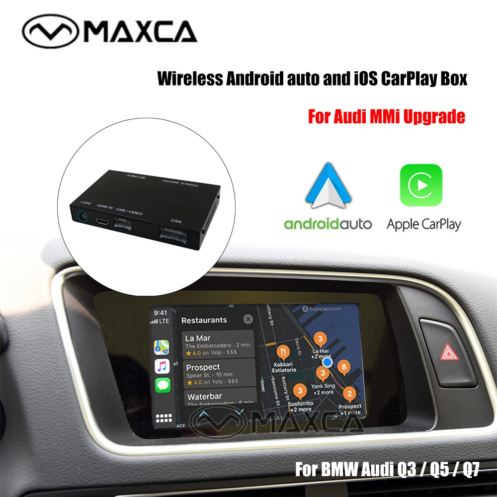Беспроводной Carplay Android автоинтерфейсная коробка для Audi Q3 Q5 Q7 Оригинальное