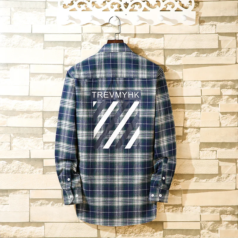 Рубашка Alowen с начесом в клетку фланелевая Хлопковая сорочка длинным рукавом