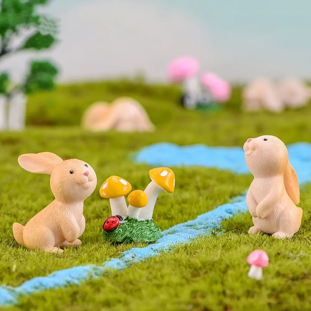 1 Random Cute Miniature Figurines Resin Rabbit Micro Landscape Easter Decoration Fairy Garden Hare Ornament Home Decor | Дом и сад