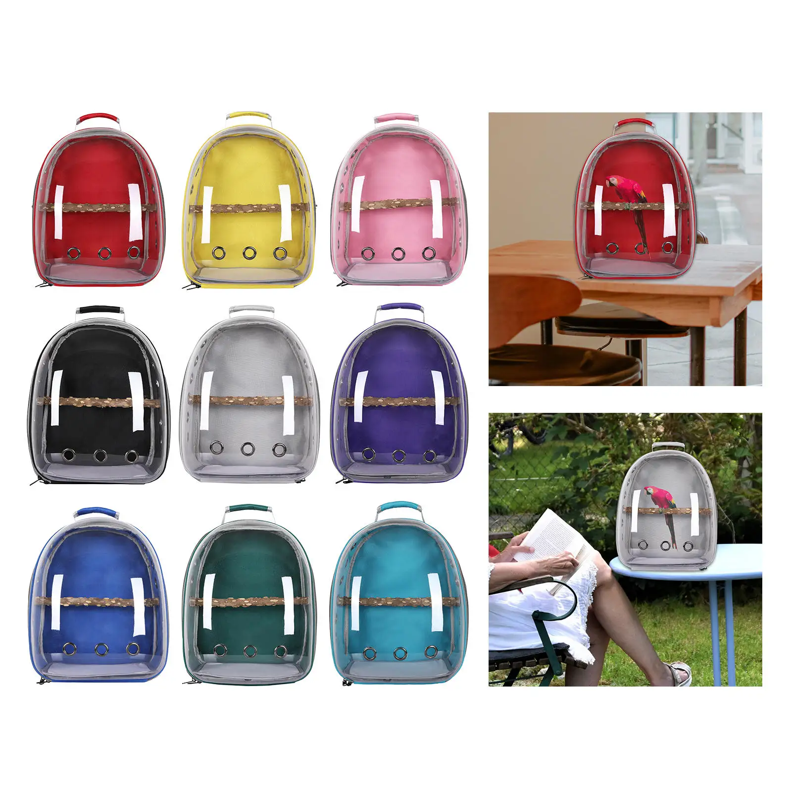 

Bird Carrier Bag Parrot Backpack Cage Pet with Standing Perch Carry Bag for Finches