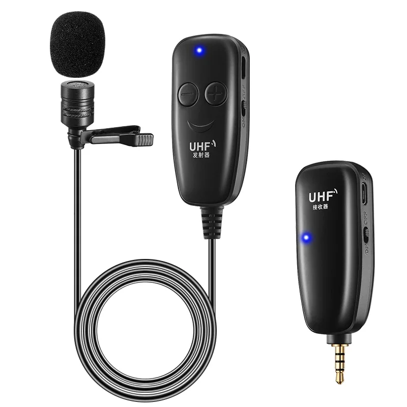 

Петличный беспроводной микрофон для UHF, петличный, запись в режиме реального времени, Vlog Mic для Youtube, прямых трансляций, интервью для iPhone, iPad, ...