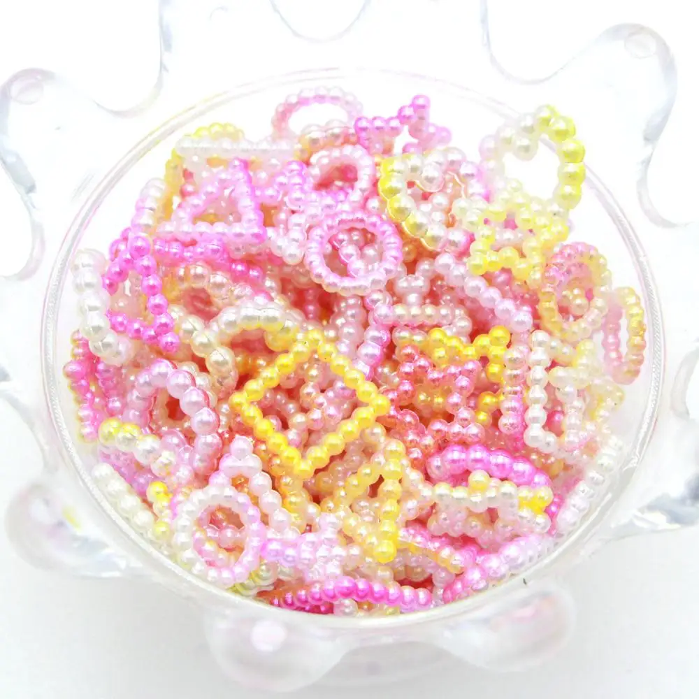 20 г разноцветные кабошоны из АБС пластика с жемчугом бантом сердцем и плоским