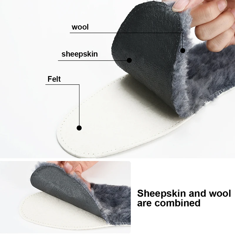 Супер толстые стельки из овчины Soumit премиум-класса теплые шерсти и фетра для