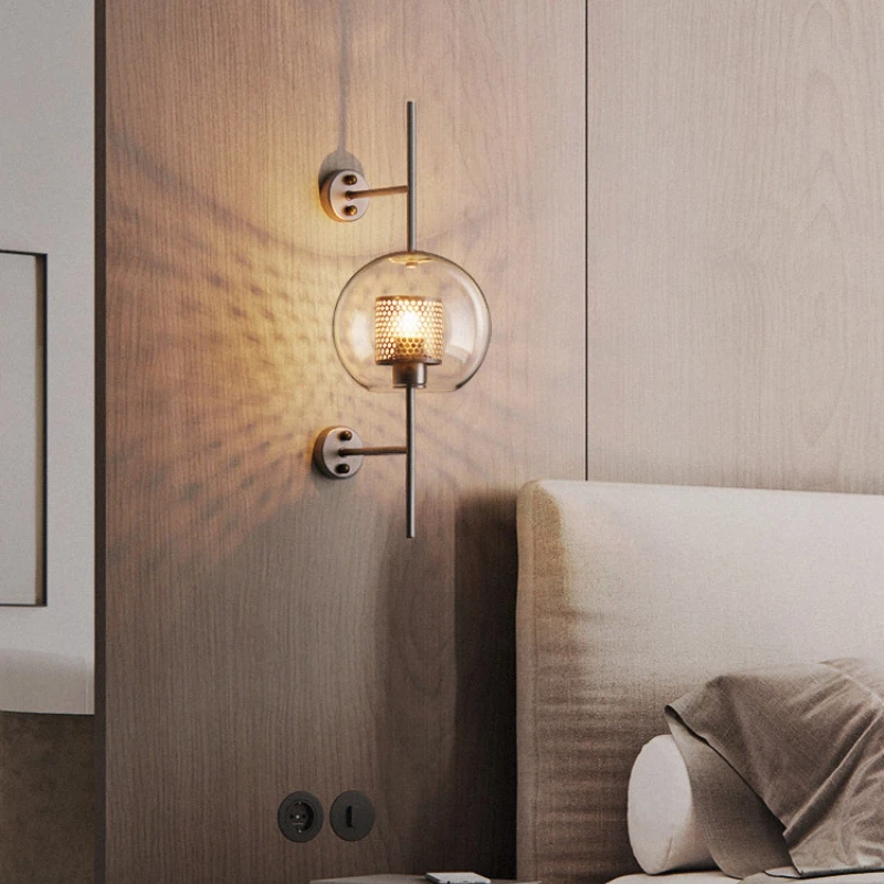 Современный из прозрачного стекла оттенок булочки Настенные светильники для