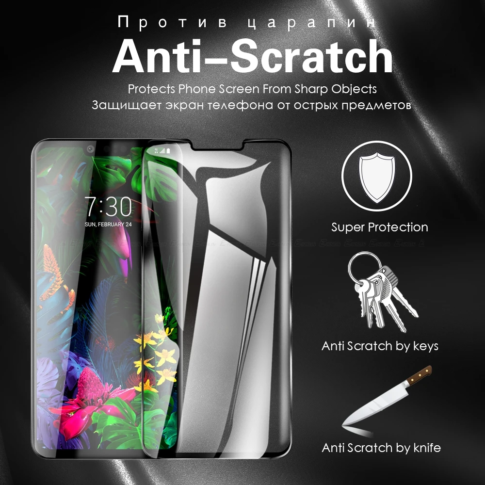 Защитная пленка на весь экран для LG G8 G7 G6 Q8 Q7 Q60 Q6 Plus V40 V50 ThinQ Alpha 5G W30 W10 закаленное стекло