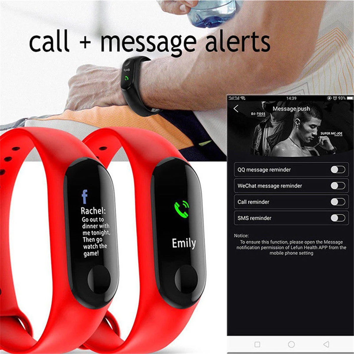 

M3 4 Colors Bluetooth Waterproof Smart Sport Watch Women Band Bracelet Watch Activity Heart Rate Tracker Wristband