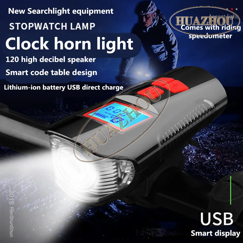 

Riding headlight,horn,Bicycle light,code table multi-function,strong light,waterproof usb,rechargeable bike accessorie Free ship