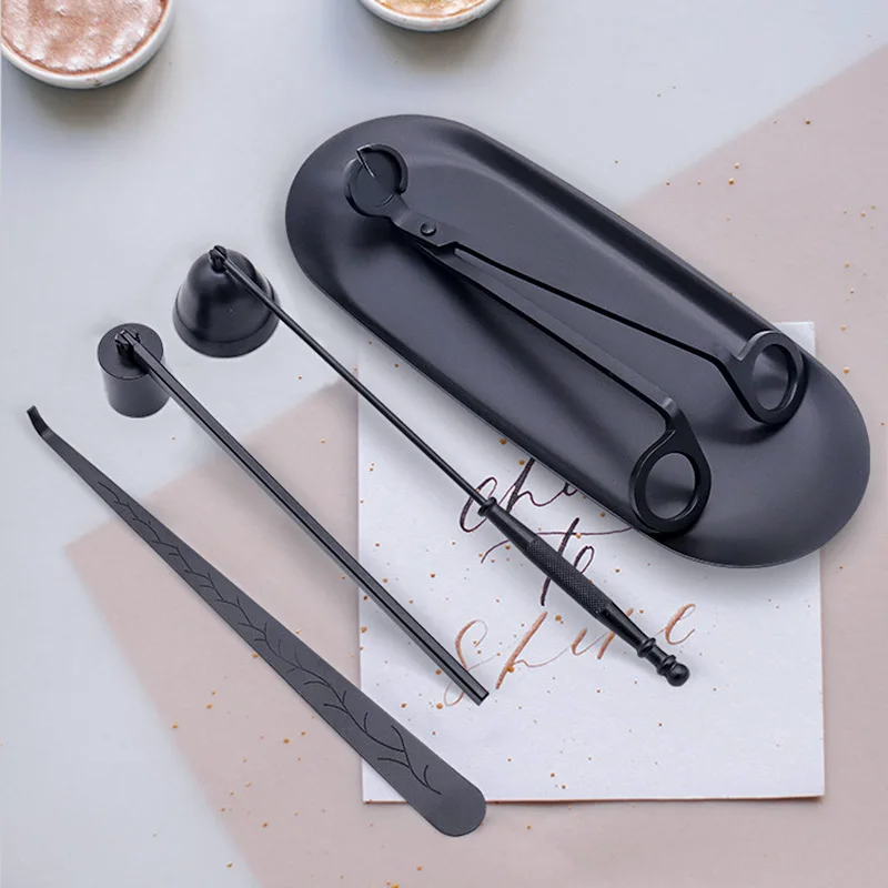 

Metal Cap 4pc Luxury Candle Accessory Set Wick Scissors Accessories Candle Topper Trimmer Nozyczki Do Knotow Home Decoration ZP