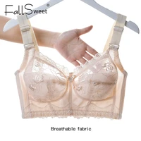 fallsweet wireless bras for women embroidery sexy lingeire minimizer ultra thin underwear b c d e cup