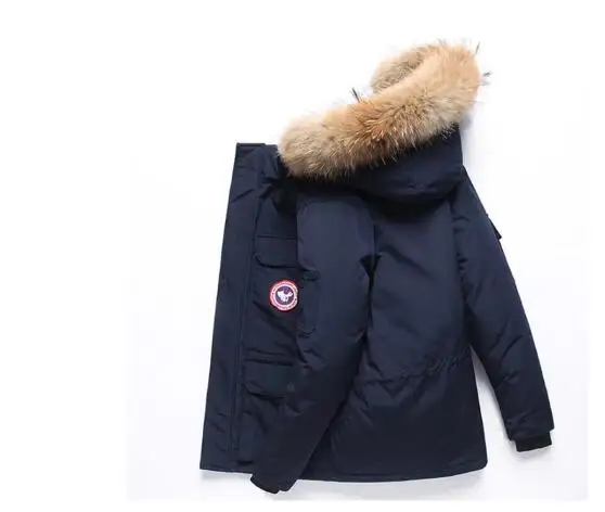 90% пуховики мужские зимние куртки модные толстые теплые парки меховые белые на