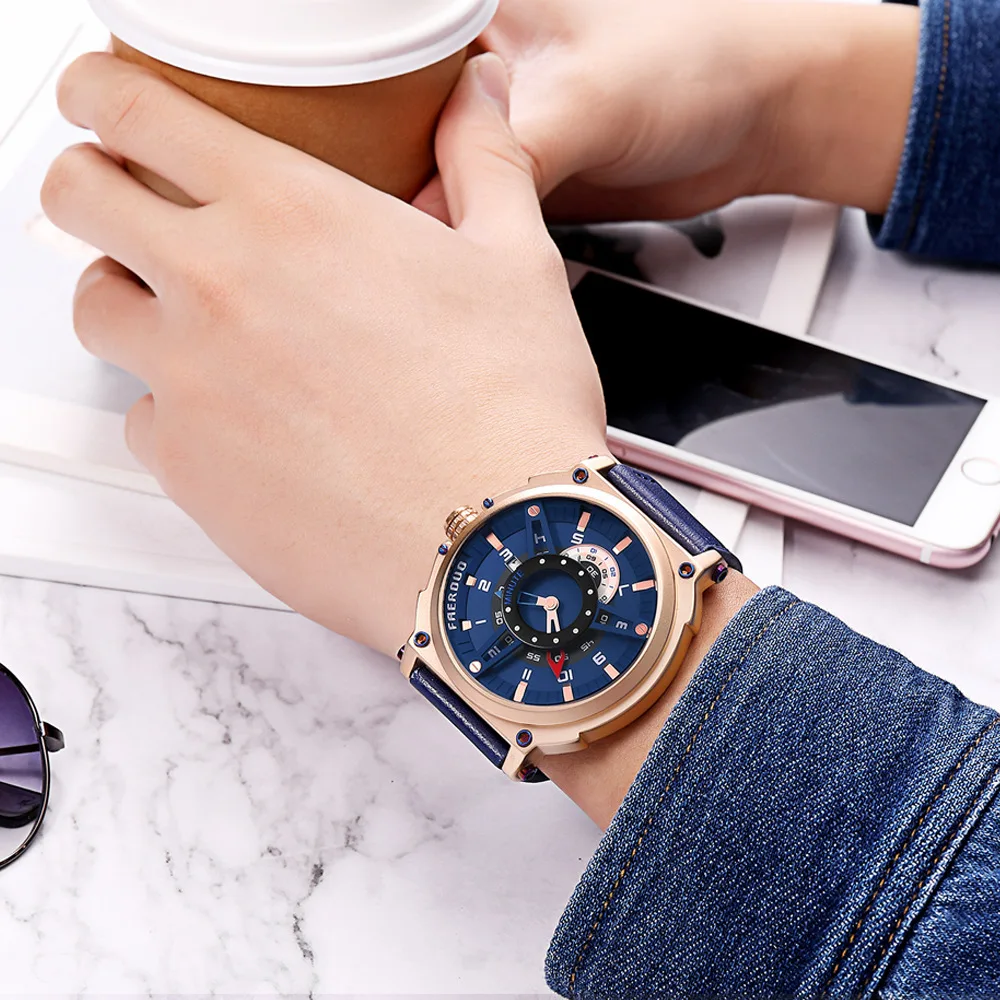 

Mens Watches Top Brand Luxury Large Dial Casual Automatic Watch Waterproof Quartz Watch Clock Relojes Para Hombre Reloj Hombre