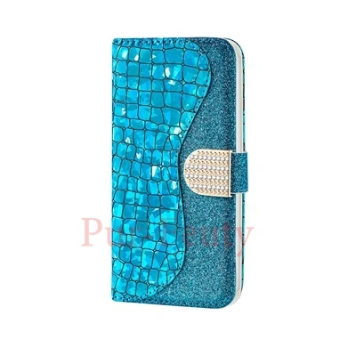 Blue Чехол для samsung Galaxy S10 S9 S8 Plus 5G S7 edge S6 S10e S10+ S9+ кожаный кошелек с магнитным держателем для карт милый флип-чехол для телефона - Цвет: Blue