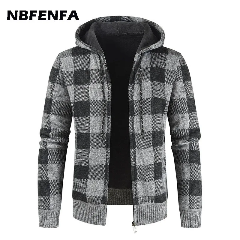 Xadrez de lã Grosso com Capuz Quente para Outono e Inverno Jaqueta Masculina Cabolsa Bomber Esportivo Primavera Lx034
