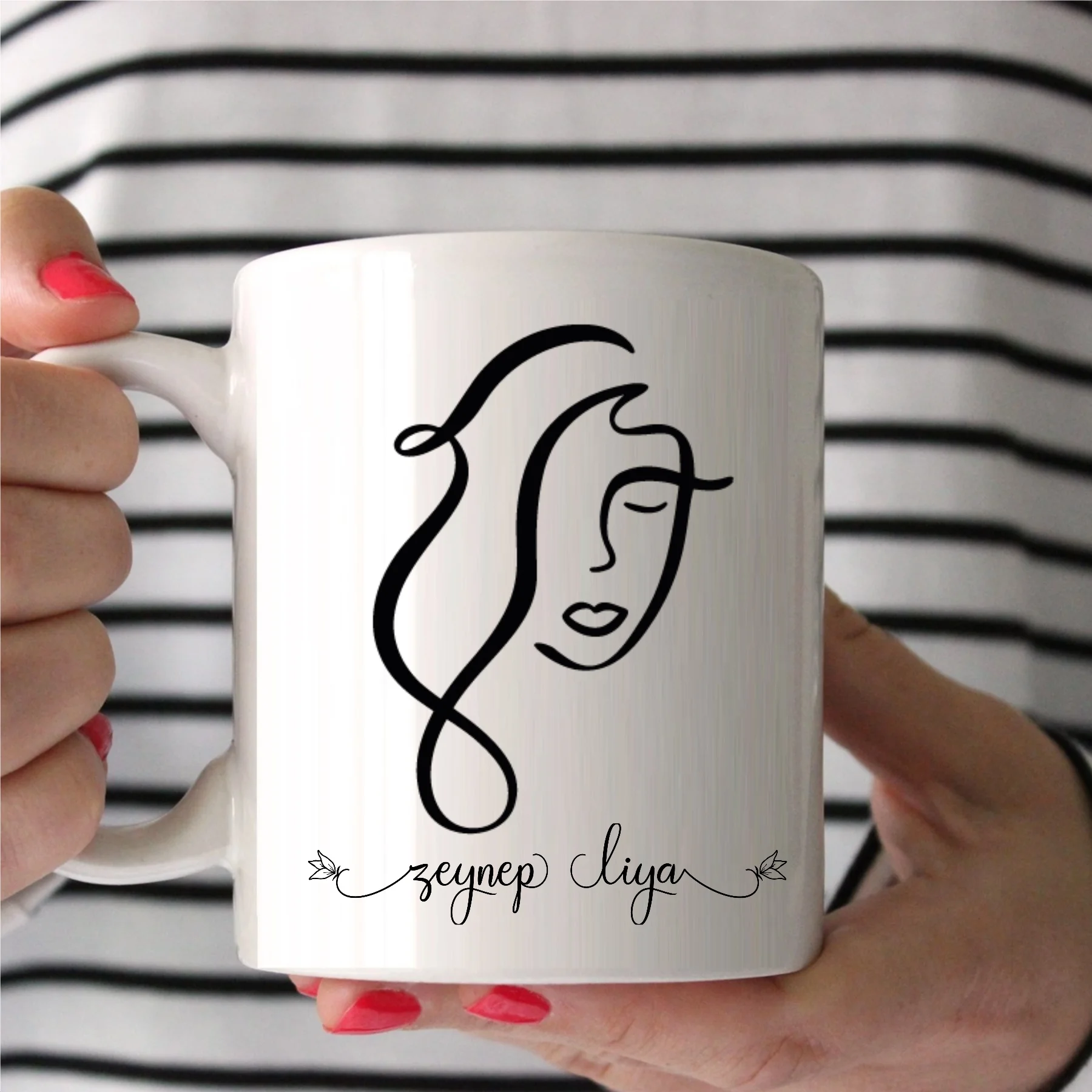 

Personalized Abstract Faces Design White Mug-7