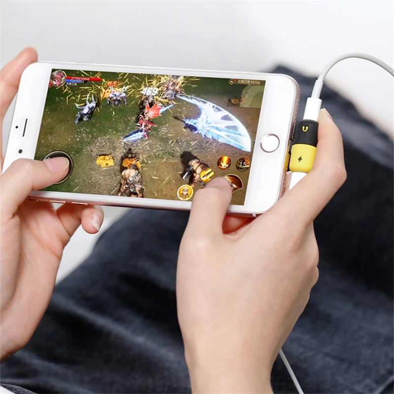 2 в 1 разветвитель аудио адаптер для iPhone 11 12 Pro XS Max X XR 7 8 Plus зарядный Разъем