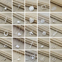 wholesale price 925 silver necklace fashion simple round ball heart love pendant necklaces for women girl jewelry gifts