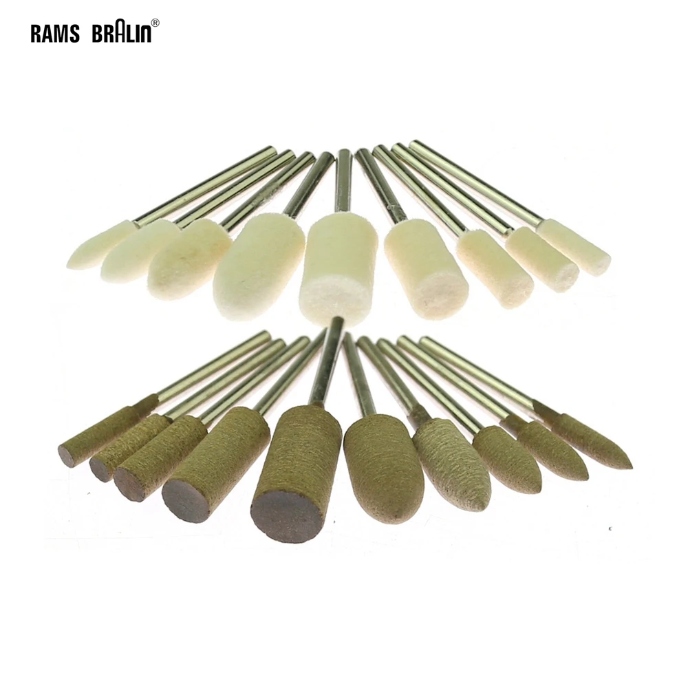 10 pieces Wool Felt & Cowhide Mounted Polishing Wheel Grinding Head Die Grinder Drill Rotary Tool