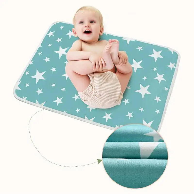 60x75 см пеленки водонепроницаемые Нескользящие и моющиеся для младенца-зеленые