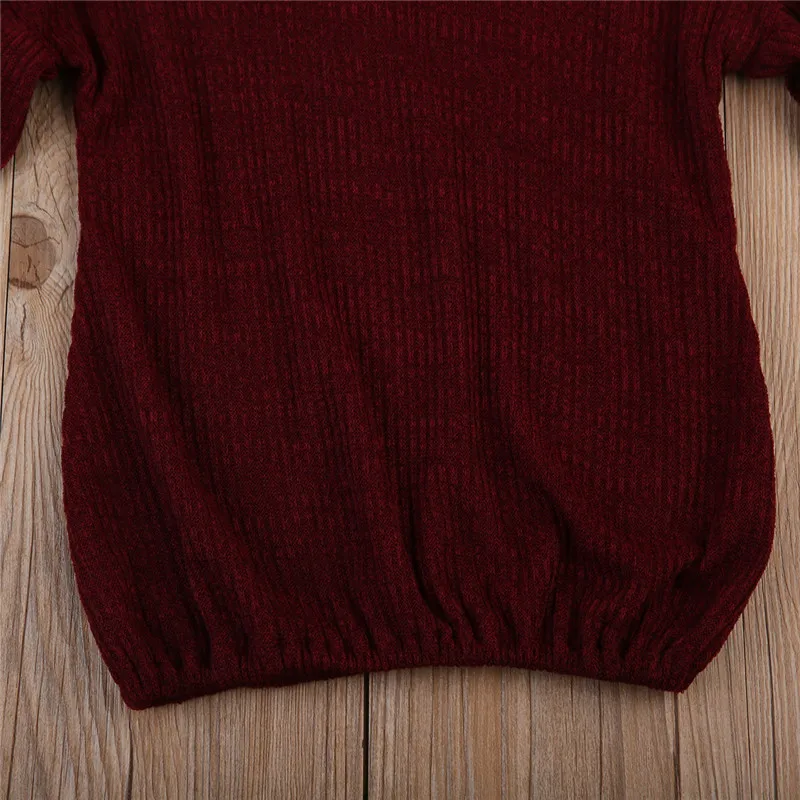 

1-6Y Cute Girl Long Lantern Sleeves Sweater Tops Kids Girls Pullover Warm Soft Outfits Baby Coats Toddler Clothes Fall Winter