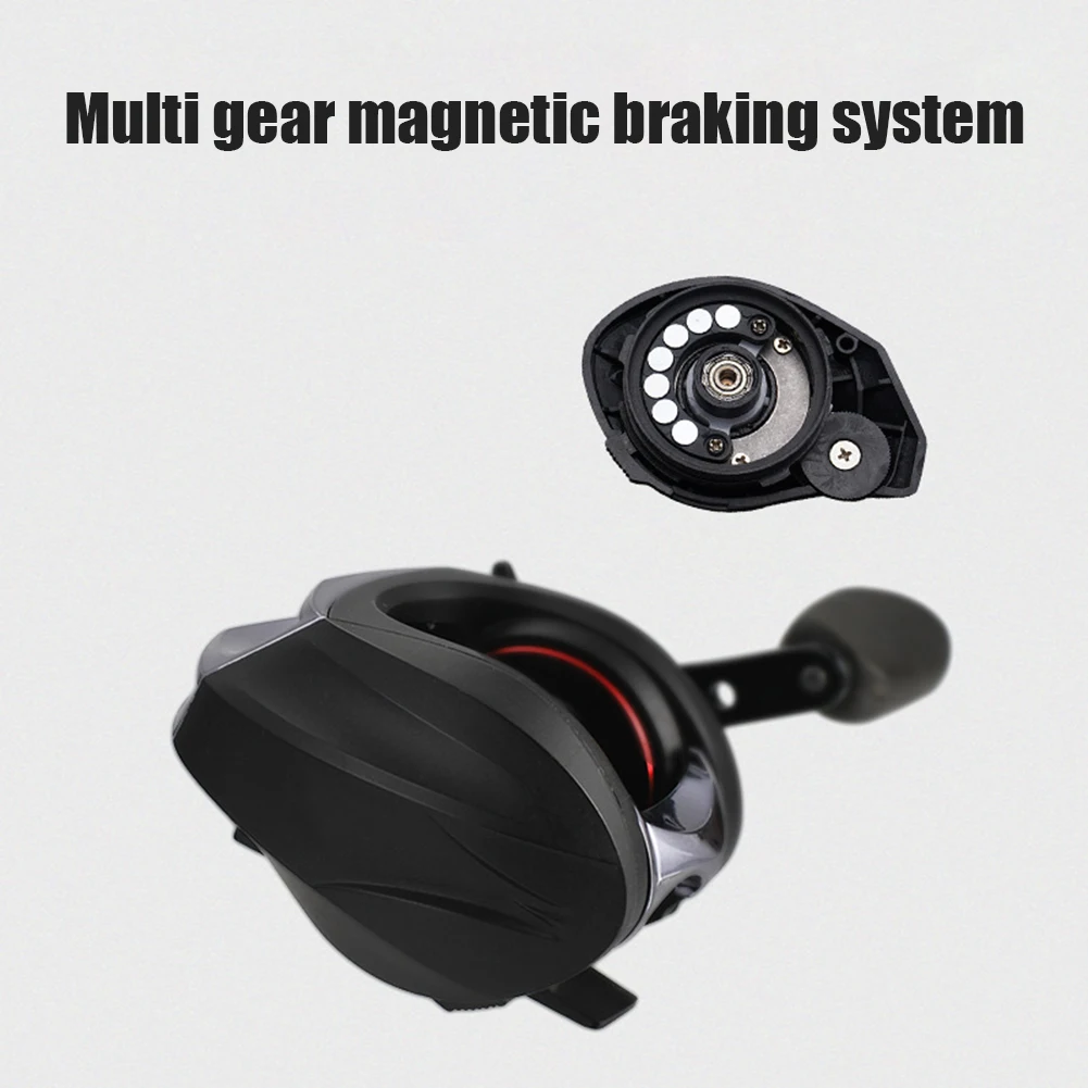 Fishing Baitcasting Reel Spool 13+1BB 8kg Max Drag Force Speed Ratio 6.3:1 Magnetic Aluminum Alloy Casting Tackle | Спорт и