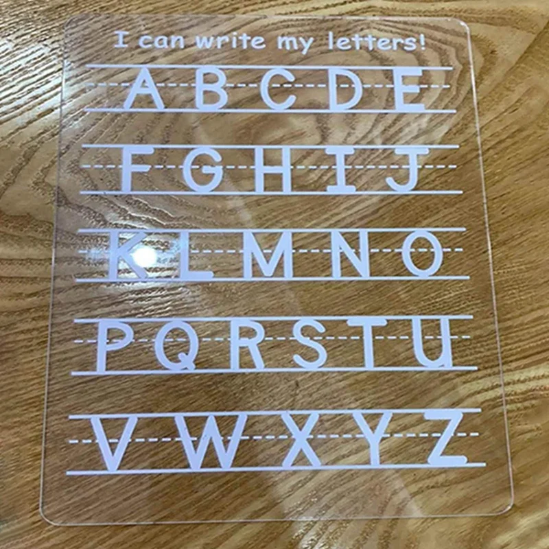 Прозрачная акриловая детская тренировочная письменная доска с 26 английскими