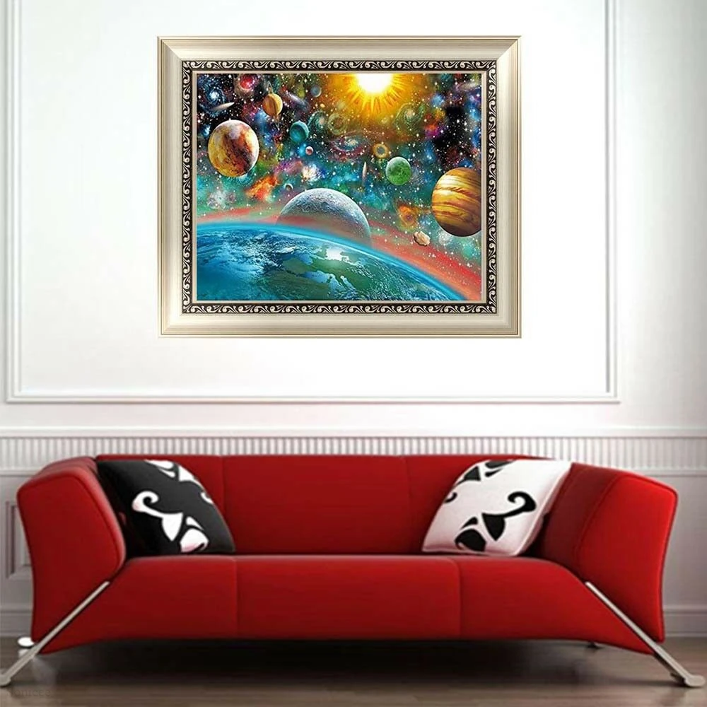 Алмазная живопись &quotсделай сам&quot 5D Вселенная планеты галактика солнце земля