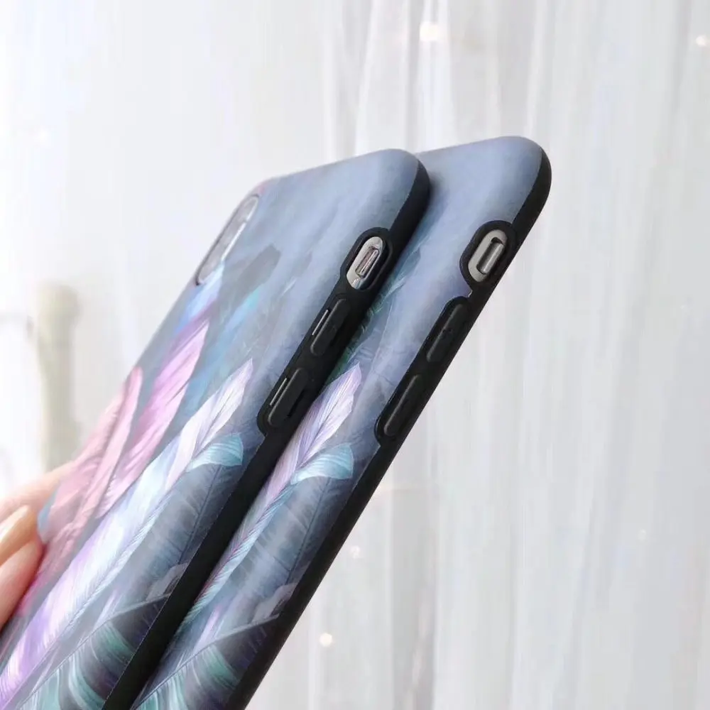 Матовый мраморный чехол ELALA для iphone 7 8 Plus силиконовый конфетных цветов с узором в