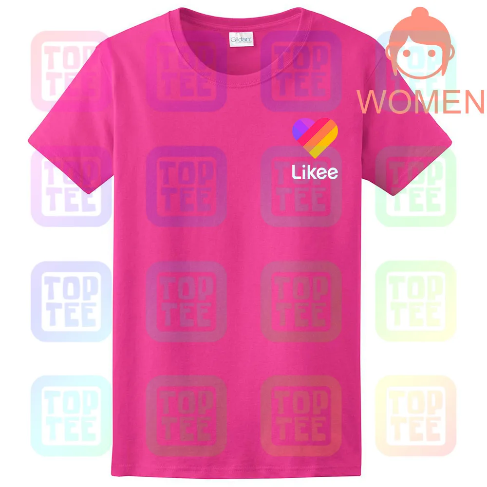 Women Rose Likee футболка для приложения likee hear футболка классная футболка забавная футболка - Цвет: Women Rose