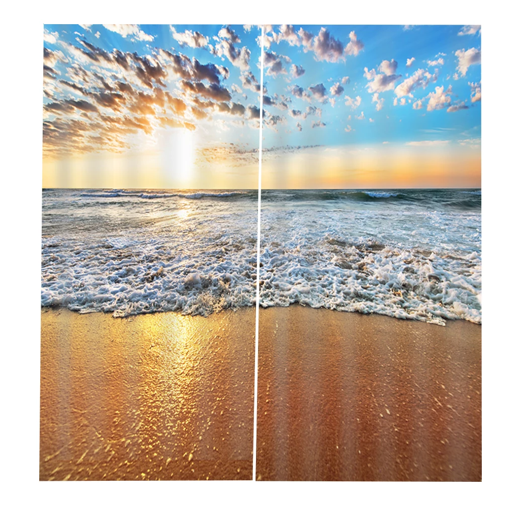 Шторы блэкаут с морскими волнами и 3d эффектом роскошные занавески для окон