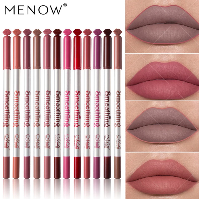 1 шт. MENOW матовый с контурным карандашом для губ Водонепроницаемый Длительное