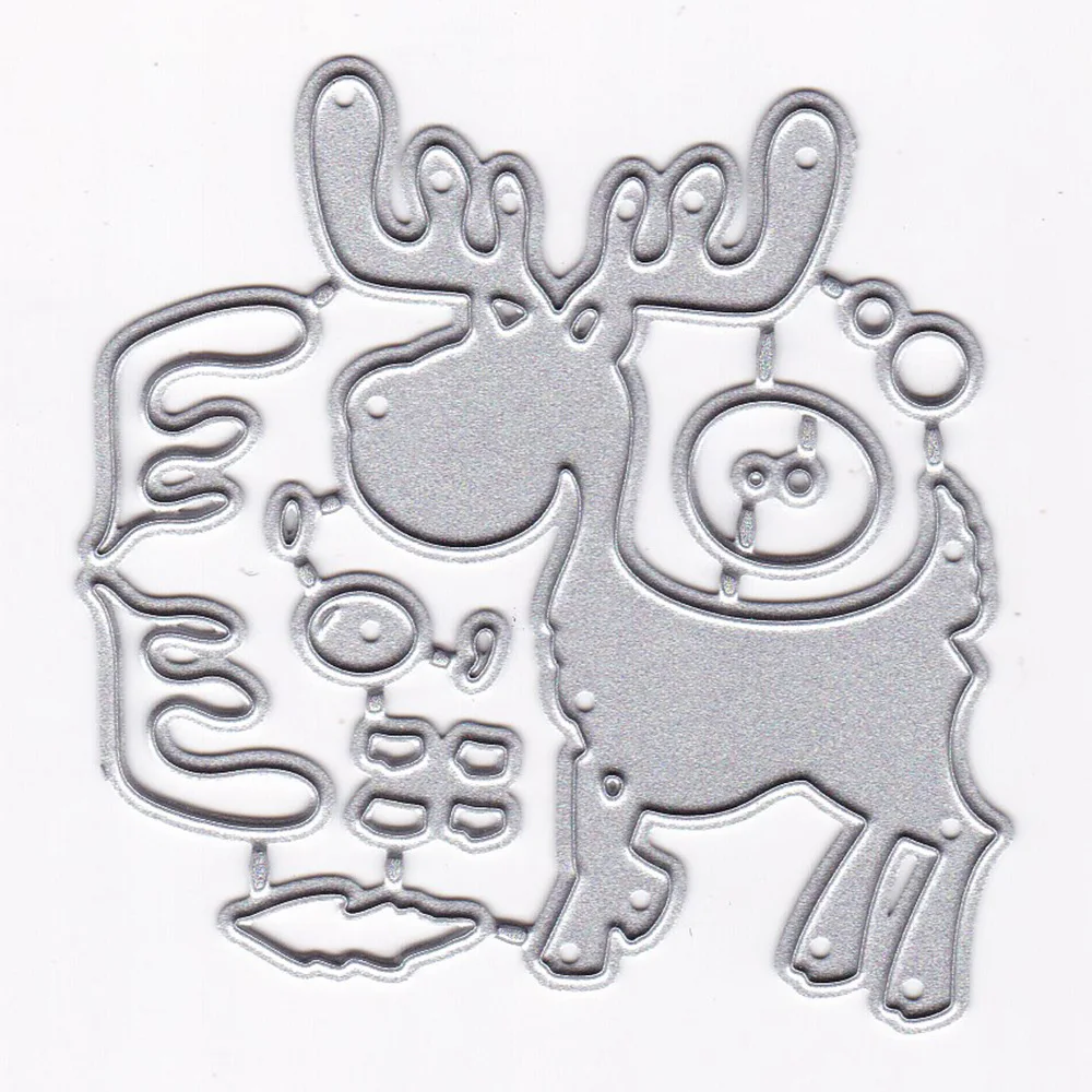 Мультяшный Рождественский олень металлические Вырубные штампы рукоделие для