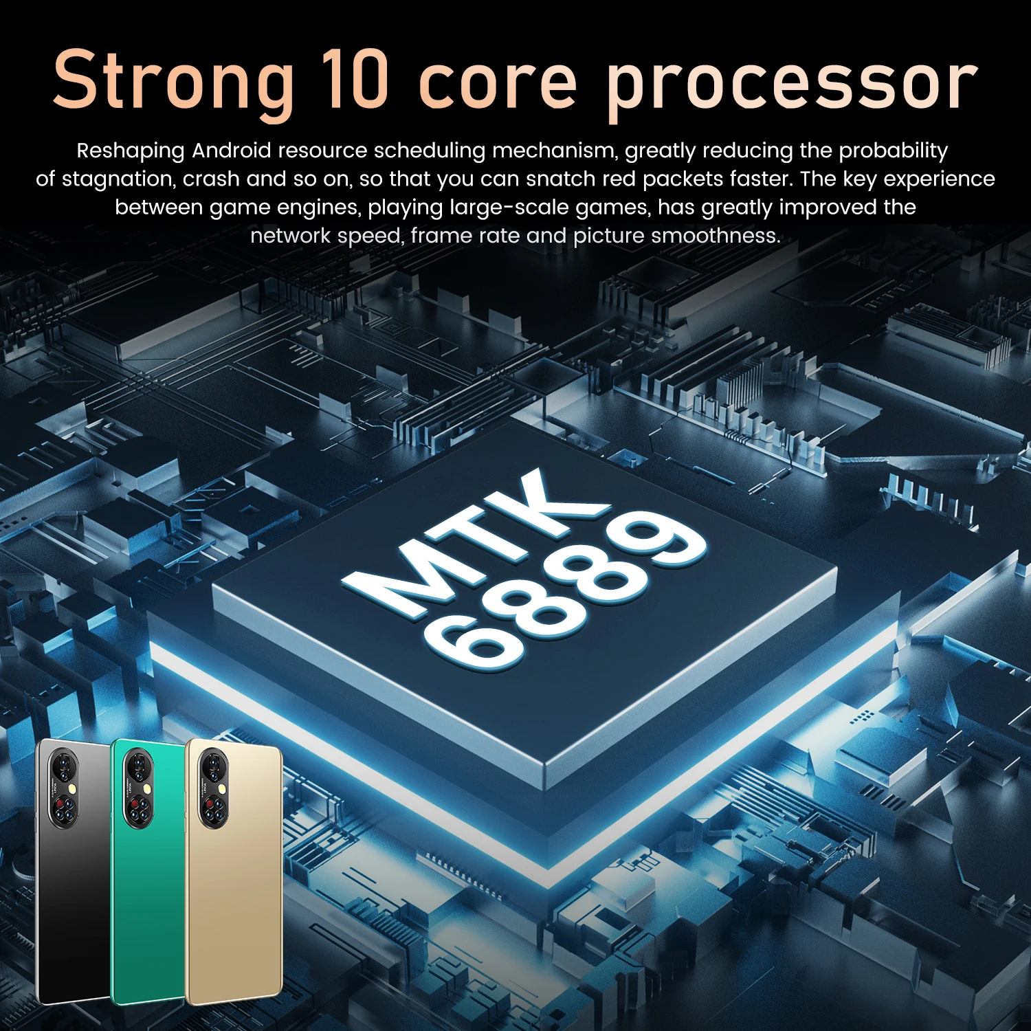 

Global Version 5.3 Inch P50pro Android11 Smartphone 4950mAh Battery 12+512GB HD Display Phone Google GPS WiFi 5G Network Phone