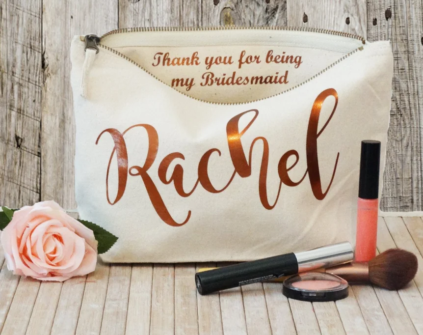 Индивидуальные золотистые Свадебные косметички с любым языком свадебная