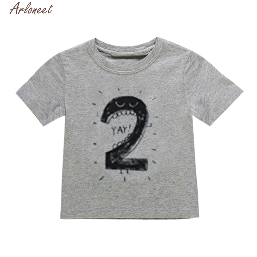 Одежда ARLONEET Детская футболка с принтом цифр для девочек и мальчиков топы