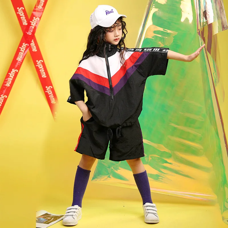 Костюм для уличного танца с коротким рукавом мужчин и женщин модная одежда в